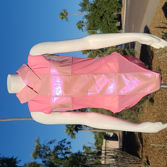 IRON FIST x 24 HOURS Nun Fux Given Mesh Pink Bodysuit M Vinyl Rave Punk Y2K - Picture 15 of 16